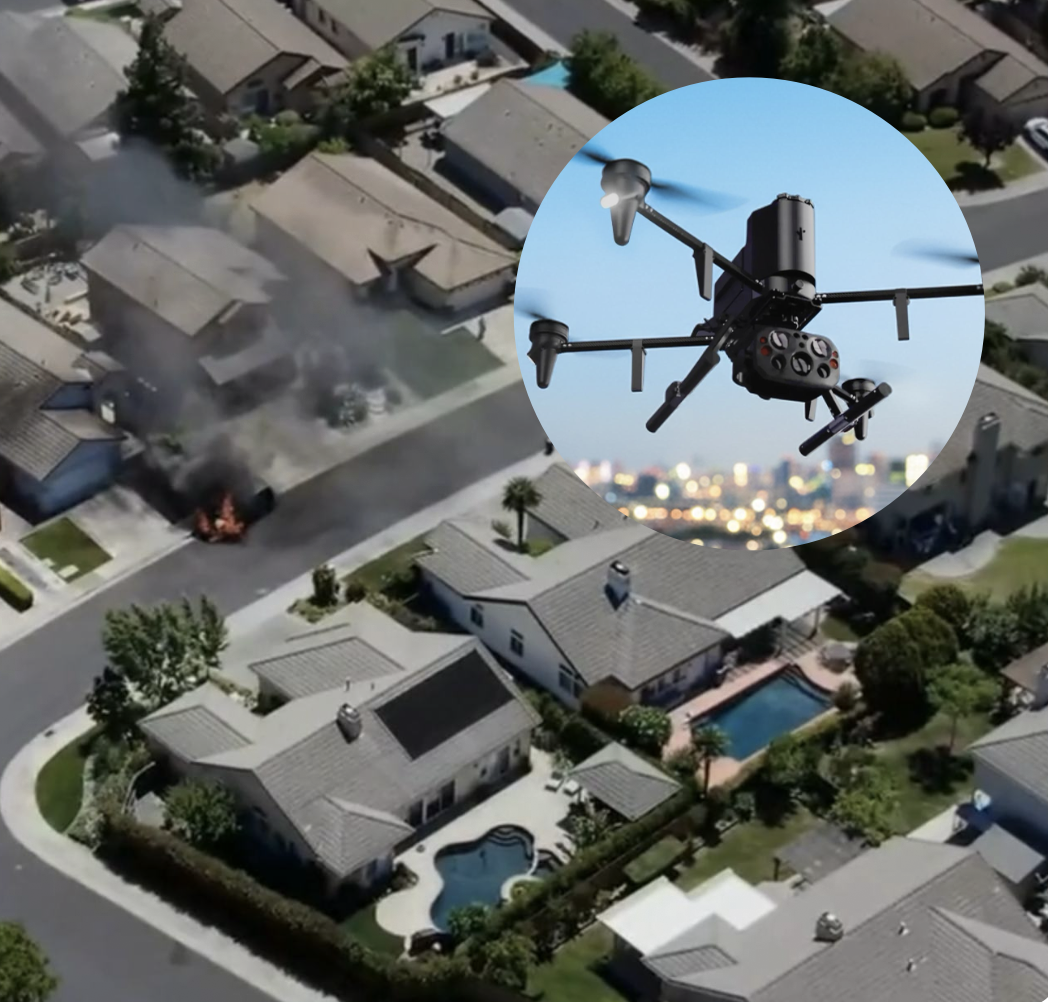 Overhead view of Flock Safety drone camera system